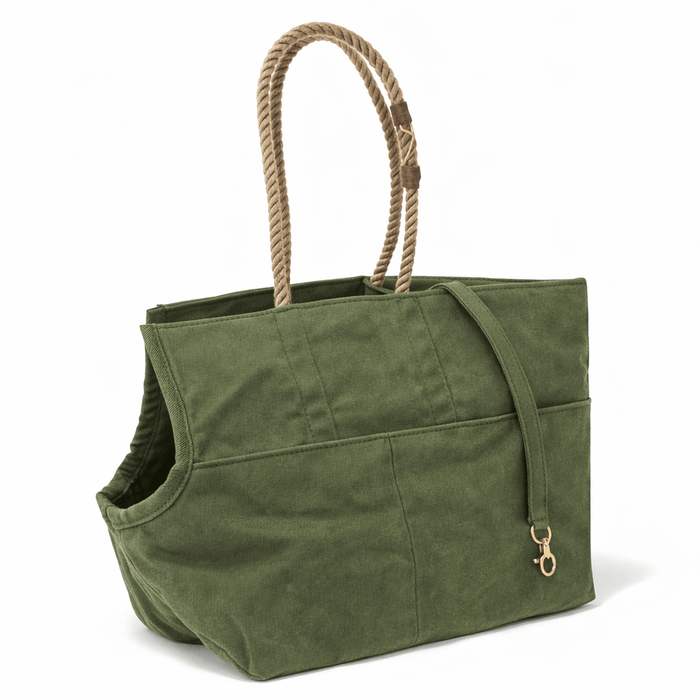 Olive Waxed Cotton Canvas Dog CarrierDog TotesFound My Animal
