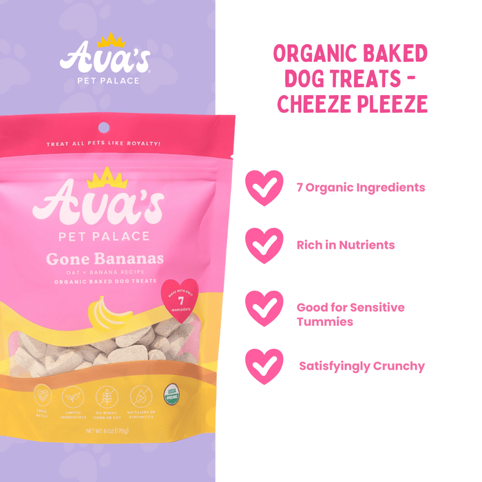 Organic Baked Dog Treats - Gone BananasDog TreatsFound My Animal