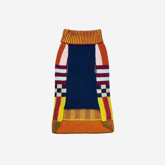 Pattern Patch Dog Sweater: Rainbow / L - 27-40 lbsPuffers, Hoodies, CoatsFound My Animal