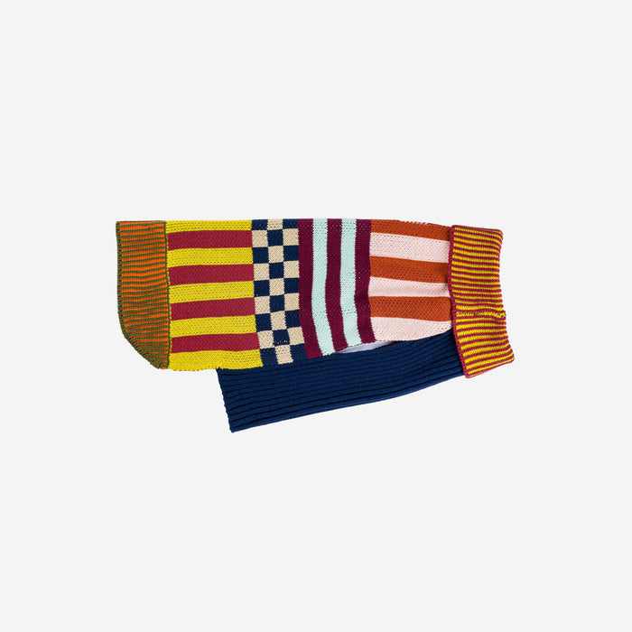 Pattern Patch Dog Sweater: Rainbow / L - 27-40 lbsPuffers, Hoodies, CoatsFound My Animal