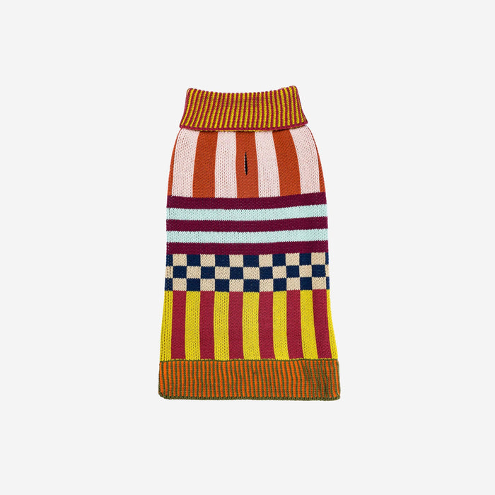 Pattern Patch Dog Sweater: Rainbow / M - 18-26 lbsPuffers, Hoodies, CoatsFound My Animal