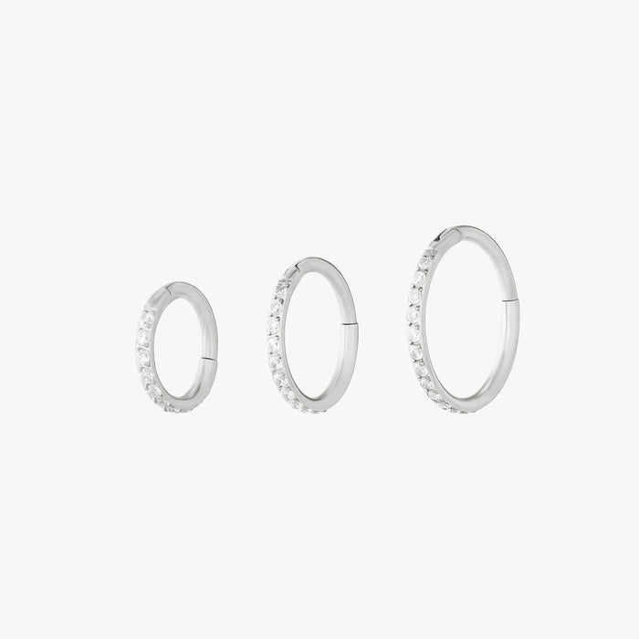pave clicker set of seamless clickers in silver color:null|silver/clear