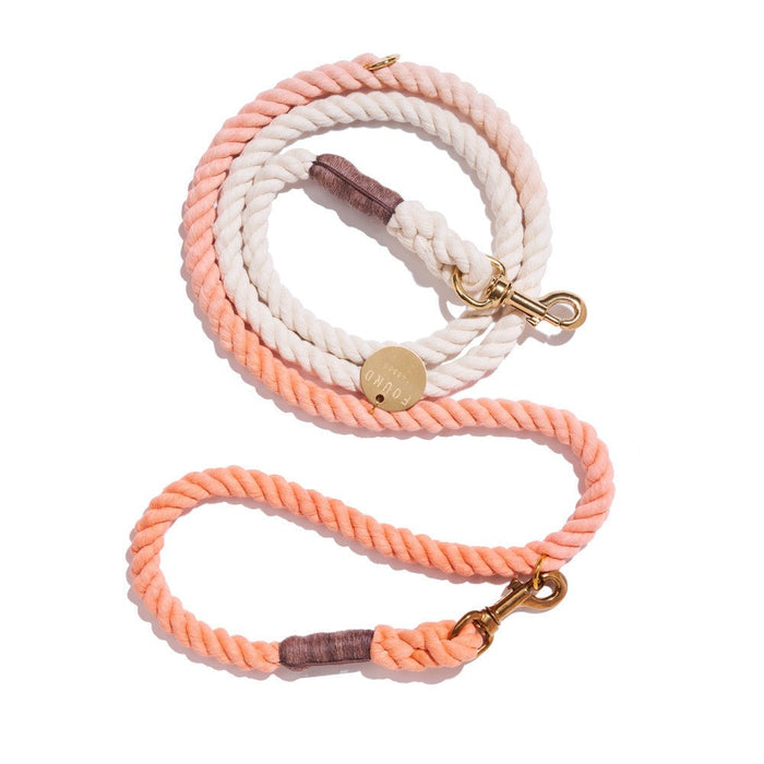 Peach Cotton Rope Dog Leash | Bolt Snaps, Adjustable | Found My AnimalShop LeashesFound My AnimalS