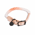 Peach Ombre Cotton Rope Cat & Dog Collar – Matte Black HardwareDog CollarsFound My AnimalXS