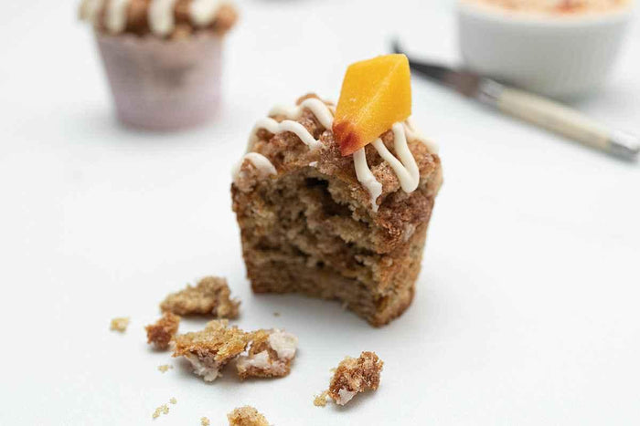 Peaches and Cream Muffins by Crumble Crate
