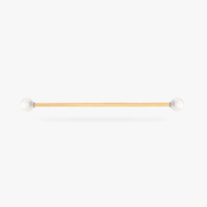 Industrial bar with pearl ends color:null|gold