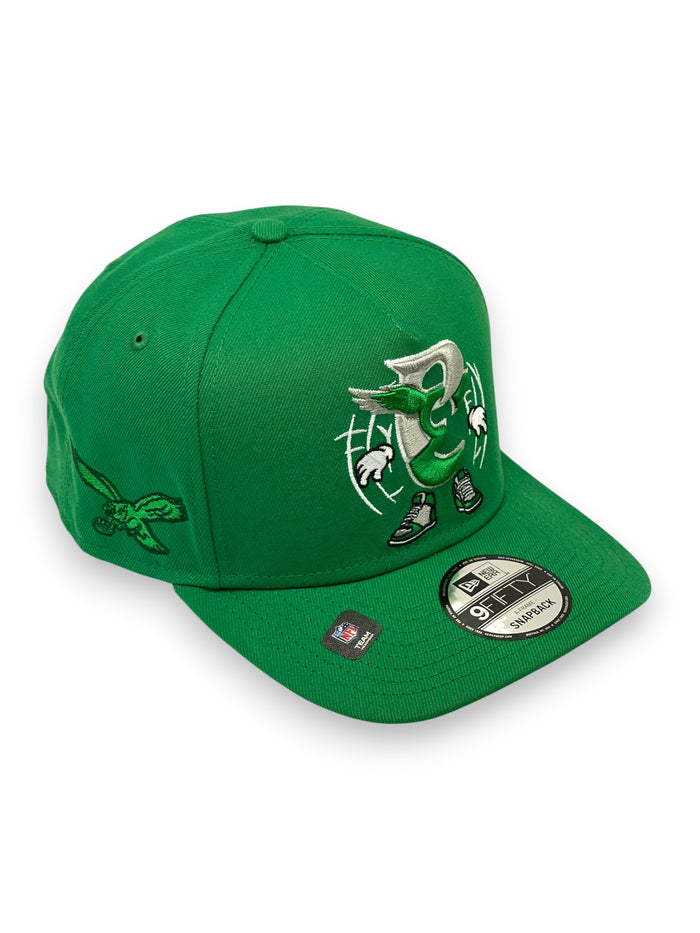 PHILADELPHIA EAGLES CARTOON LOGO (GREEN) A-FRAME NEW ERA 9FIFTY SNAPBACK