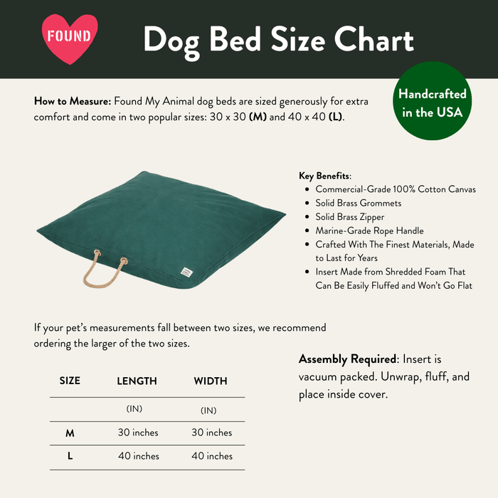 Pine Waxed Cotton Canvas Dog BedDog BedsFound My AnimalM