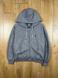 Polo Ralph Lauren Grey Full Zip Hoodie Grey Pony Logo Zip Up Hoodie Large