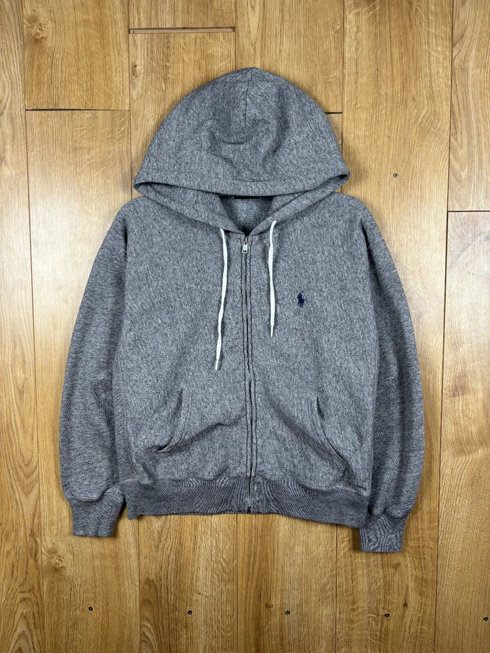 Polo Ralph Lauren Grey Full Zip Hoodie Grey Pony Logo Zip Up Hoodie Large