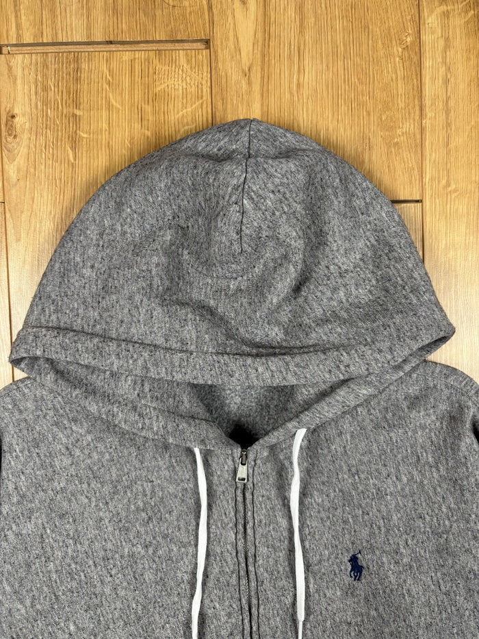 Polo Ralph Lauren Grey Full Zip Hoodie Grey Pony Logo Zip Up Hoodie Large