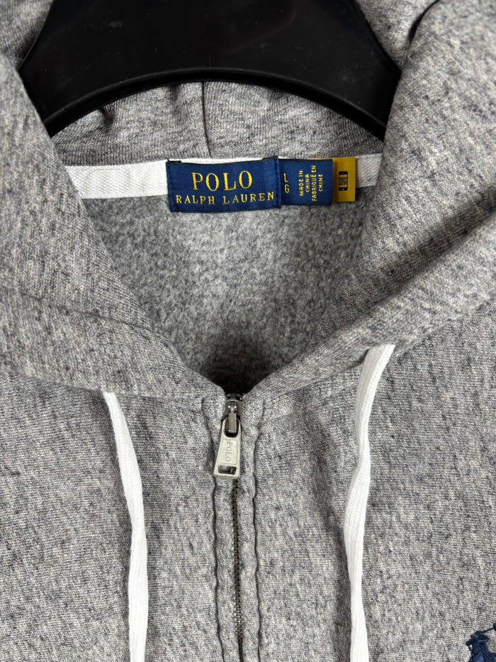 Polo Ralph Lauren Grey Full Zip Hoodie Grey Pony Logo Zip Up Hoodie Large