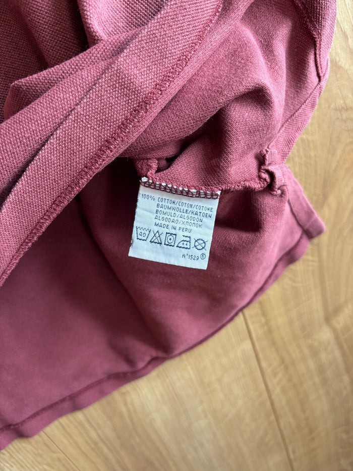 Polo Ralph Lauren Polo Shirt Burgundy Green Pony Logo 100% Cotton Size Large