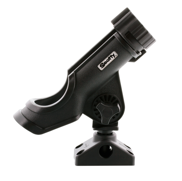 Powerlock Rod Holder - Black - With Side/Deck Mount and T Bolt Bracket