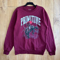 Primitive Skateboarding Cowboy Graphic Sweatshirt Burgundy Crewneck Size XL