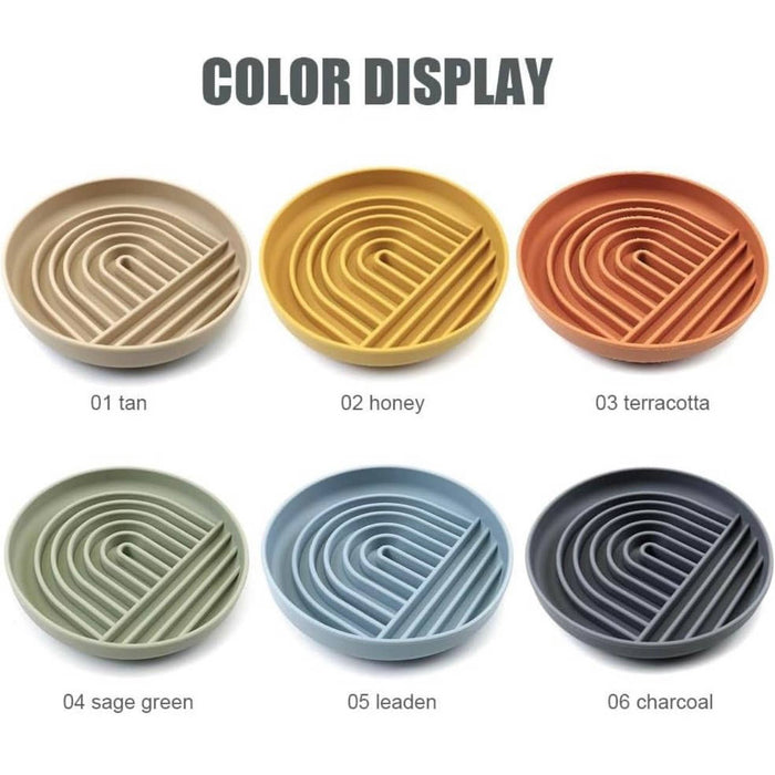 Rainbow Silicone Slow Feeder Lick Mat with Suction blueDog BowlsFound My Animal