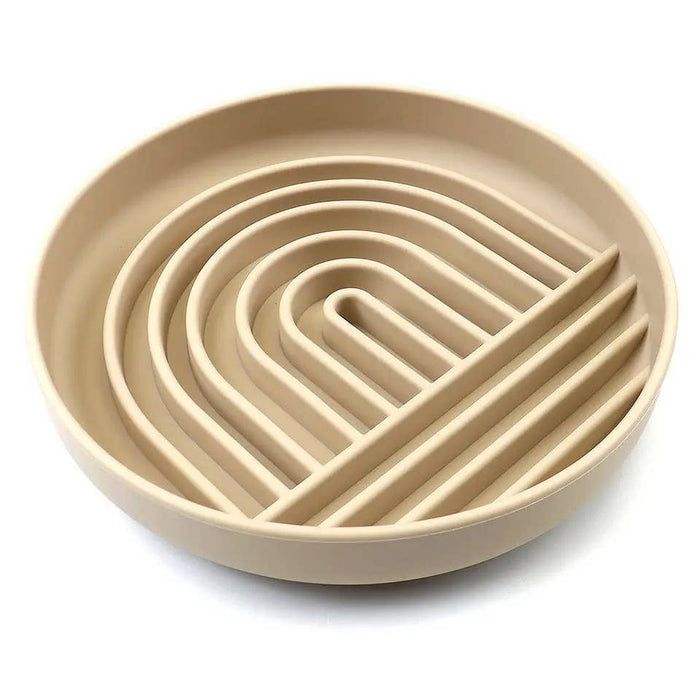Rainbow Silicone Slow Feeder Lick Mat with Suction tanDog BowlsFound My Animal