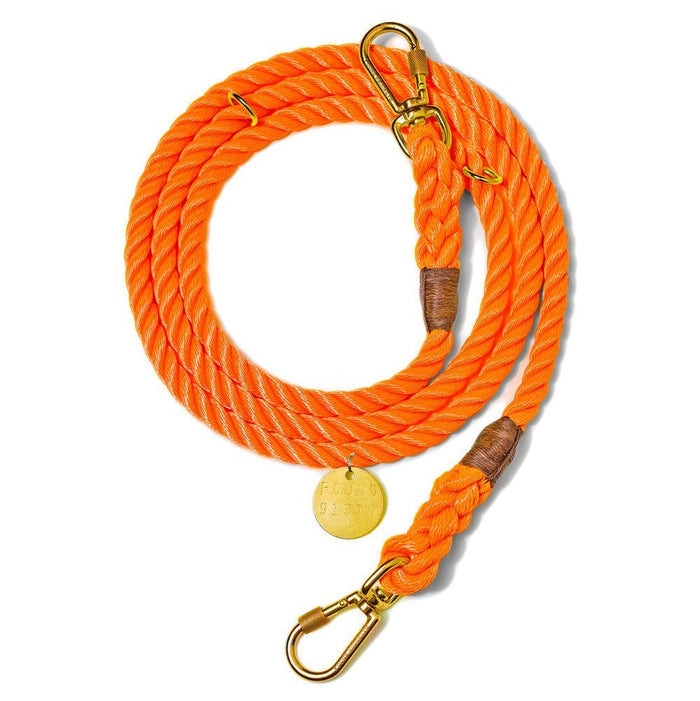 Rescue Orange Rope Dog Leash, Adjustable - Found My AnimalShop LeashesFound My AnimalS
