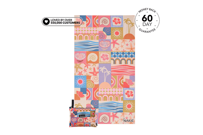 Retro Shores - Recycled Sand Free Beach Towel