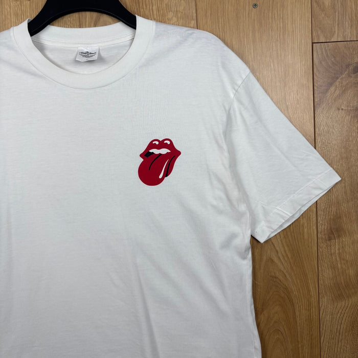 Rolling Stones Tongue Logo Graphic T Shirt White Medium Band Merchandise