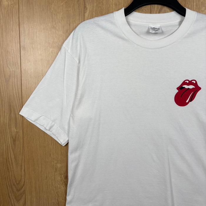 Rolling Stones Tongue Logo Graphic T Shirt White Medium Band Merchandise