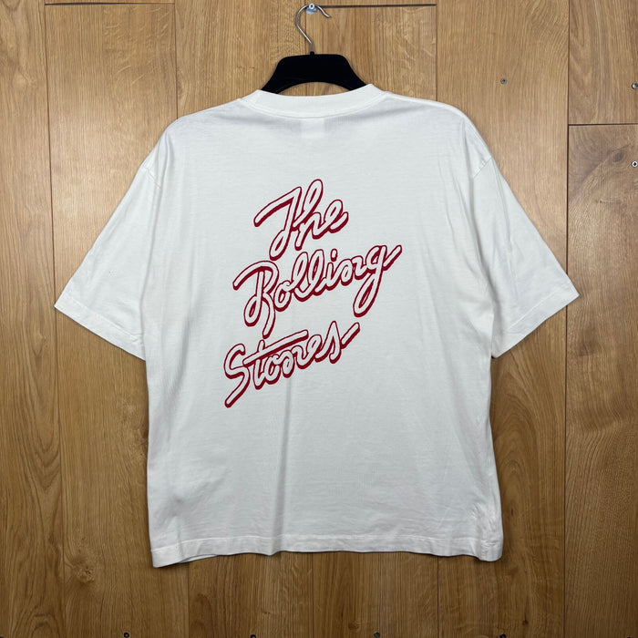 Rolling Stones Tongue Logo Graphic T Shirt White Medium Band Merchandise