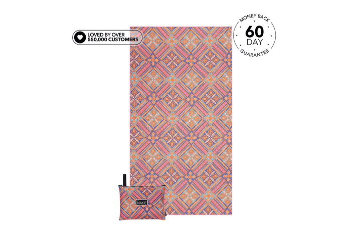 Rosy Tides - Recycled Sand Free Beach Towel