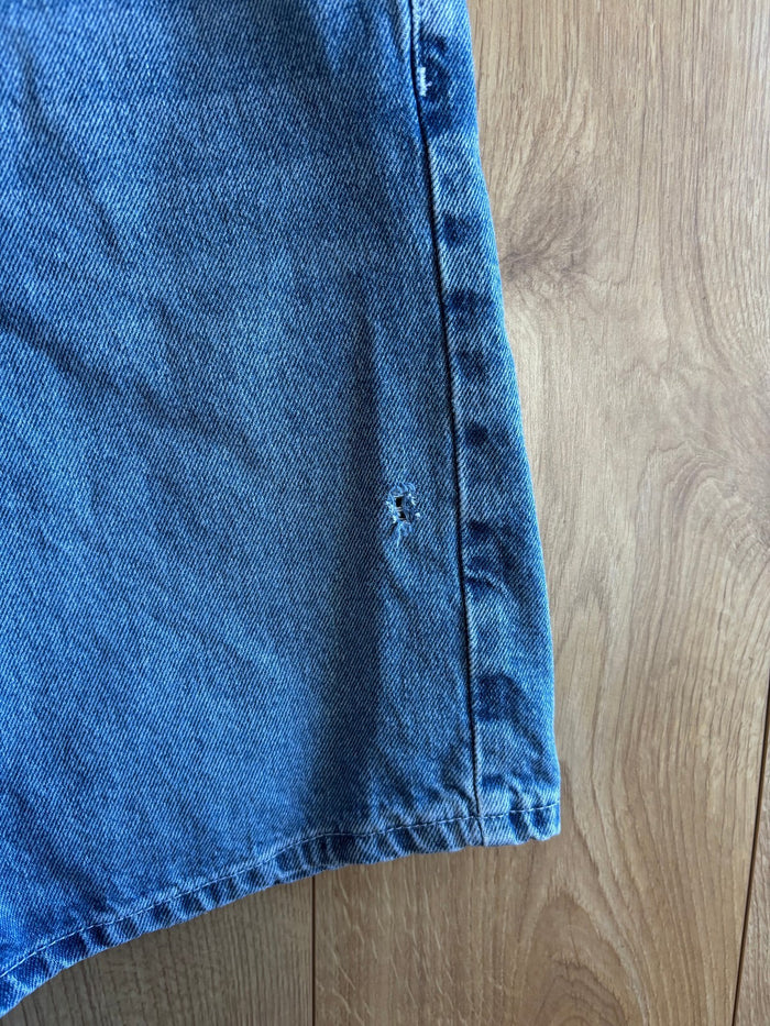 Route One Baggy Denim Shorts Light Blue W28 Skate Y2K Carpenter Jorts
