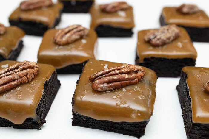 Salted Caramel Turtle Brownies by Crumble Crate