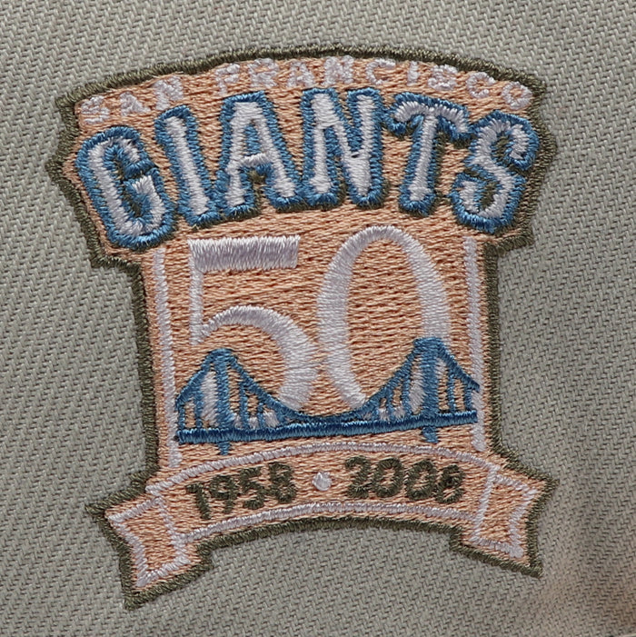 SAN FRANCISCO GIANTS (50TH ANN 1958-2008) NEW ERA 59FIFTY FITTED (SKY BLUE UNDER VISOR)