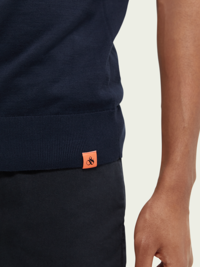 SCOTCH & SODA "JACQUARD" COLLAR ORGANIC POLO