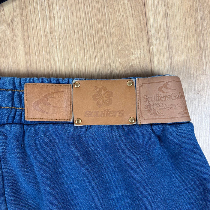 Scuffers Blue Washed Wide Leg Sweatpants Baggy Heavyweight Size M