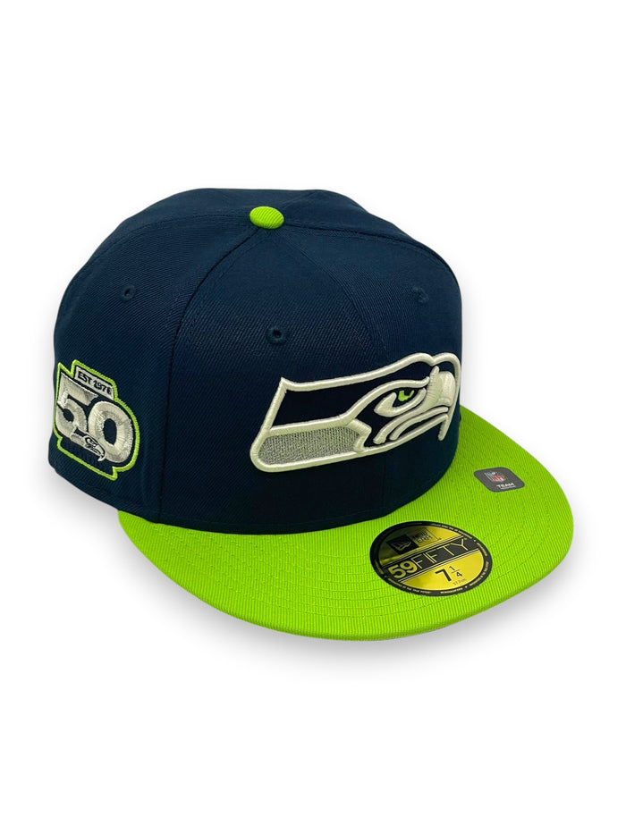 SEATTLE SEAHAWKS (NAVY) "50TH ANN" NEWERA 59FIFTY FITTED
