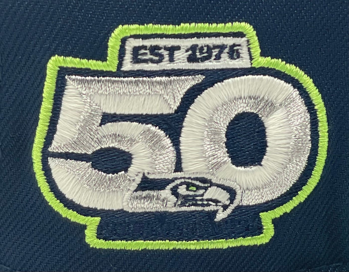 SEATTLE SEAHAWKS (NAVY) "50TH ANN" NEWERA 59FIFTY FITTED
