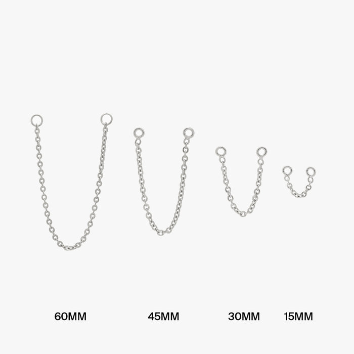 A silver connector chain color:null|15mm|45mm|30mm|60mm|15mm / silver|30mm / silver|45mm / silver|60mm / silver