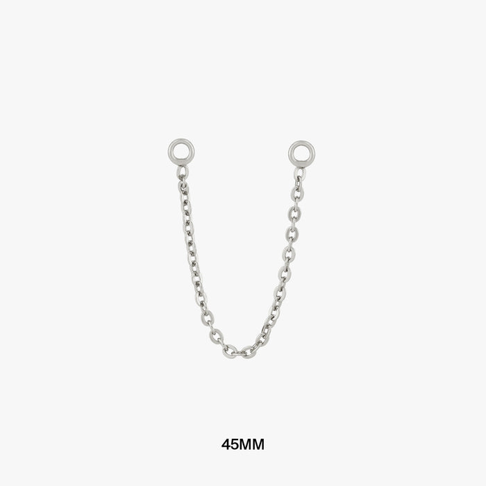 This is a thin silver chain that can be used to connect two earrings and measures 45mm color:null|45mm|45mm / silver