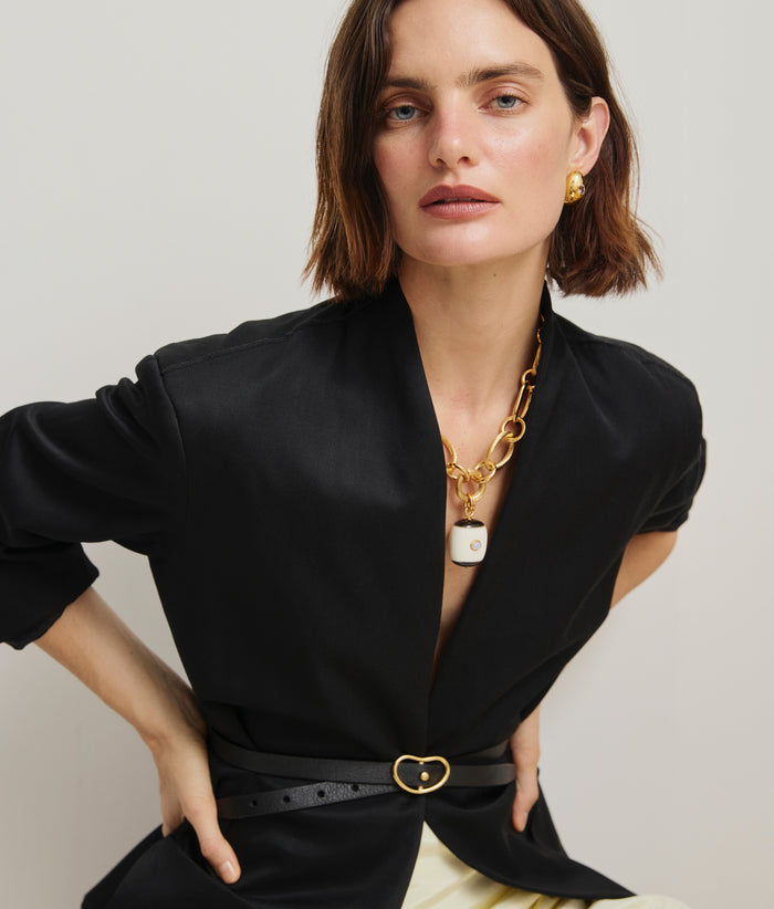 Skinny Georgia Belt in Black