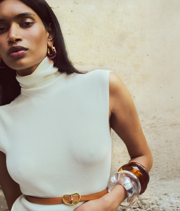 Skinny Georgia Belt in Tan