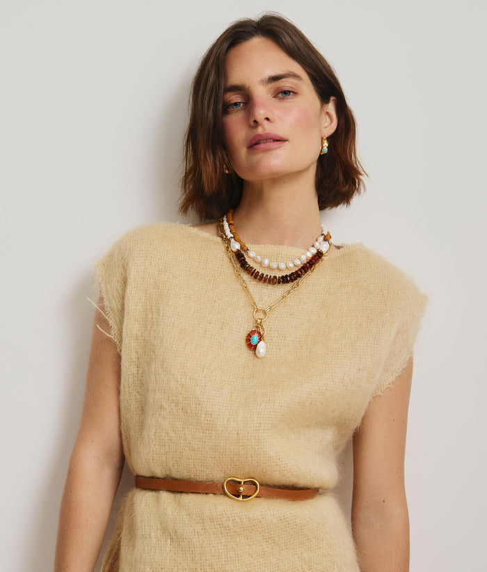 Skinny Georgia Belt in Tan