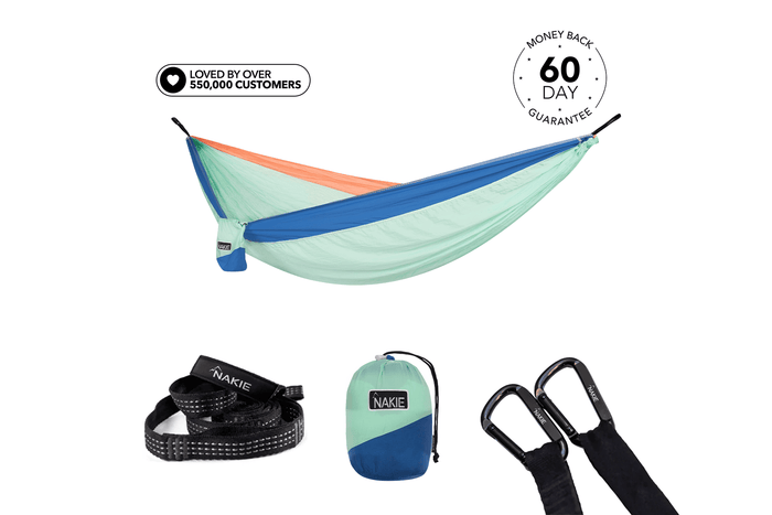 Sky Blue - Recycled Hammock with Straps