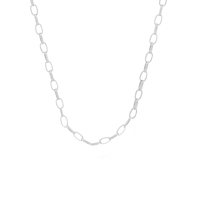 Small Oval Chain Necklace - Silver