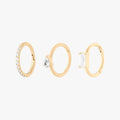 This Sparkle Clicker Set includes a Pave Clicker, Pear CZ Clicker, and Baguette Clicker. These clickers are all gold-toned with clear CZ stone accents, and they are all 8mm in diameter.