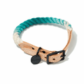 Teal Ombre Cotton Rope Cat & Dog Collar – Matte Black HardwareDog CollarsFound My AnimalXS