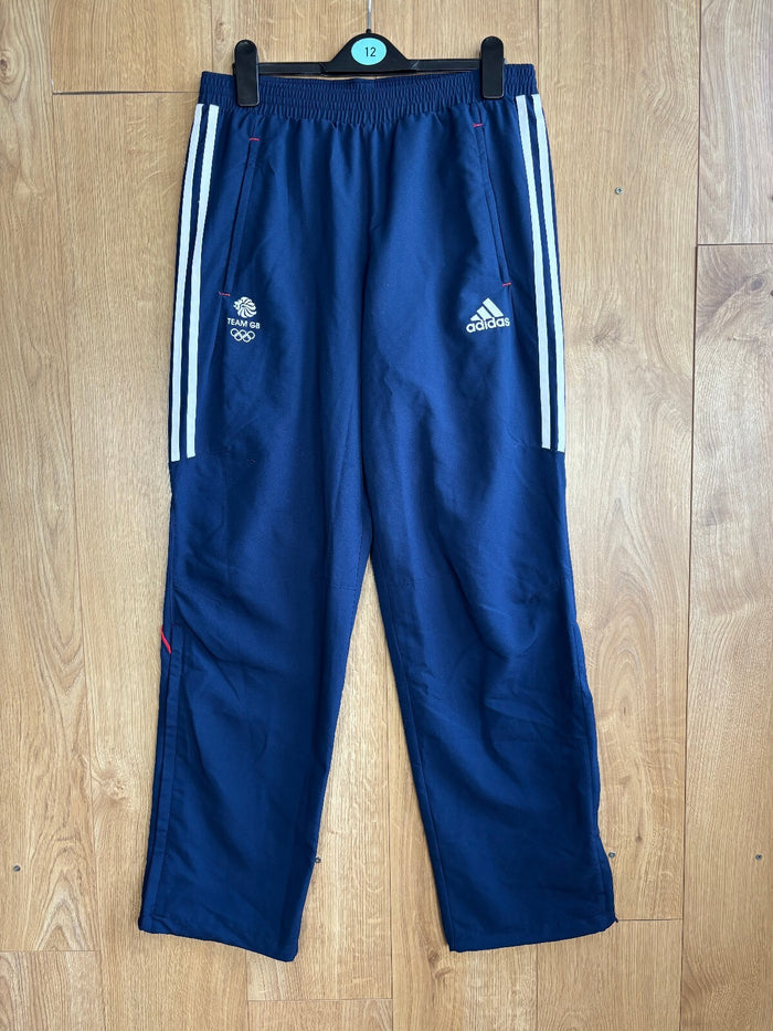 Adidas Team GB ClimaLite Tracksuit Bottoms Navy Olympic Track Pants UK 32"
