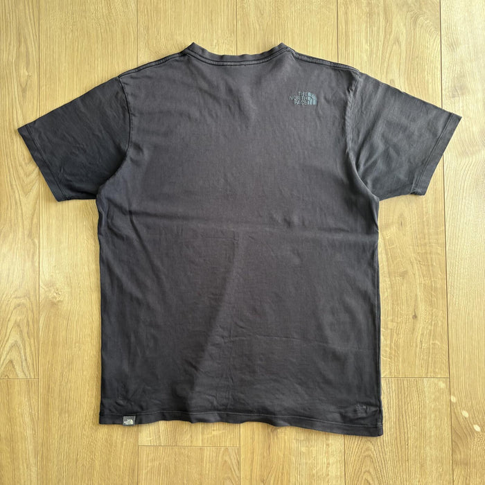 The North Face Centre Logo T Shirt Charcoal Grey Outdoor Streetwear M
