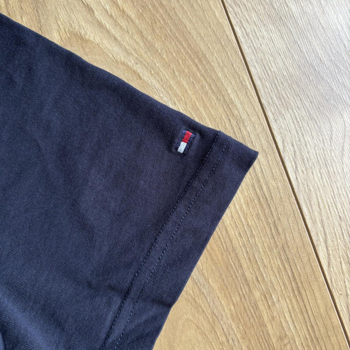 Tommy Hilfiger Large Back Logo T Shirt Navy Organic Cotton