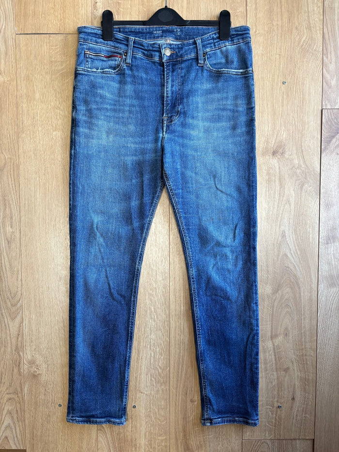 Tommy Jeans Simon Skinny Blue Jeans W34 L30 Stretch Denim
