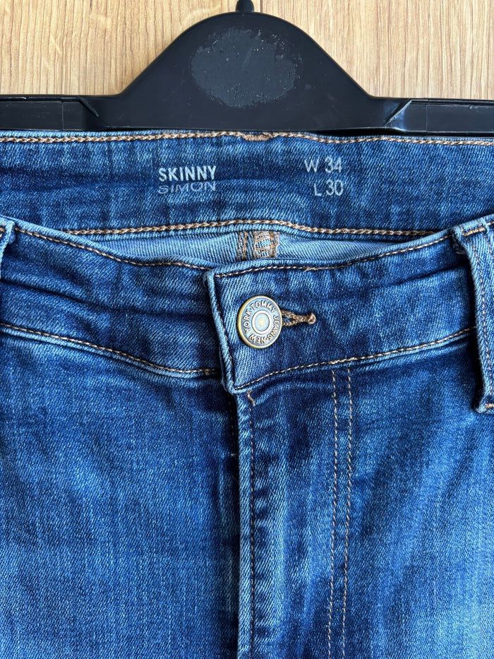 Tommy Jeans Simon Skinny Blue Jeans W34 L30 Stretch Denim