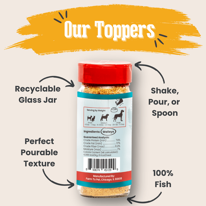Treat Topper Fish Dog Food Topper | Low-Fat Meal Topper for PetsDog TreatsFound My Animal