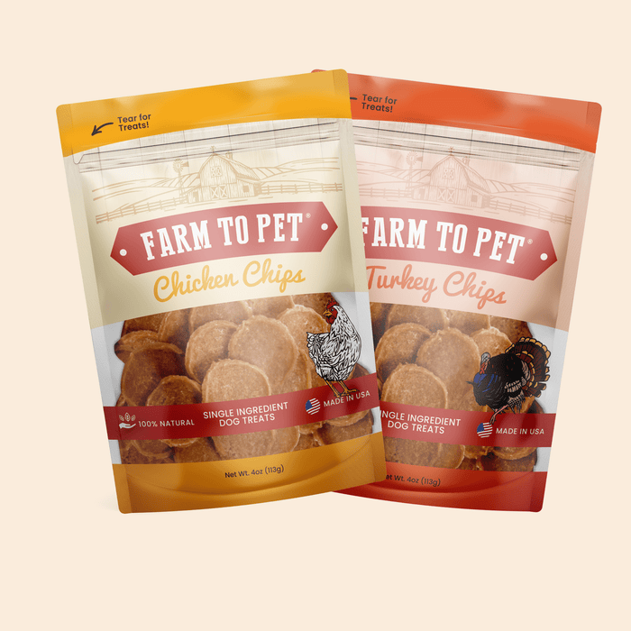 Turkey & Chicken Chip Dog Treat Duo | Single-Ingredient Poultry Treats for DogsDog TreatsFound My AnimalStandard 4oz Bundle